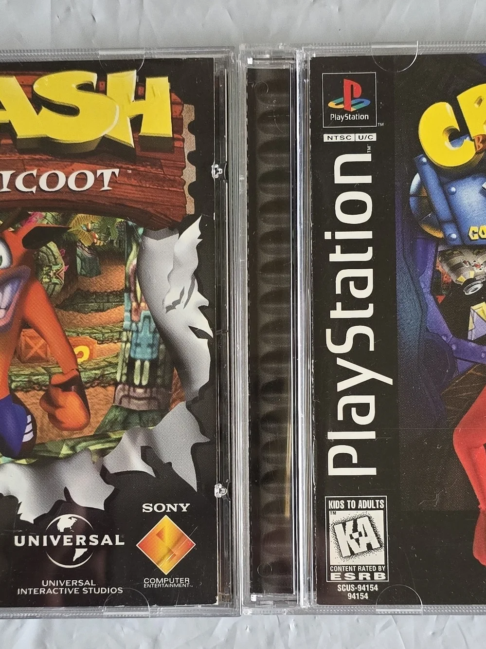 Sony PlayStation Crash Bandicoot Game Case One And Two Original Like New No Scra